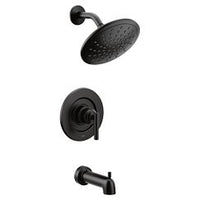 Matte black Posi-Temp(R) tub/shower