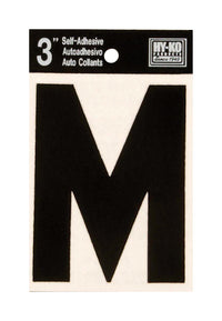 Hy-Ko 3 in. Black Vinyl Letter M Self-Adhesive 1 pc. (Pack of 10)