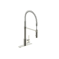 Ultra Faucets Euro One Handle Brushed Nickel Pull-Down Kitchen Faucet