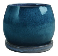 Artisan Planter, Aqua Blue Ceramic, 8-In. (Pack of 2)