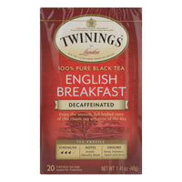 Twining's Tea Breakfast Tea - English Decaffeinated - Case of 6 - 20 Bags