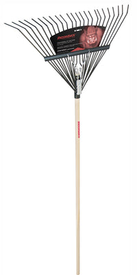 RazorBack 2911200 54" Black 24-Tine Steel Rake With Wood Handle