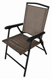 Marbella Steel Folding Chair, Sling Fabric, Tan