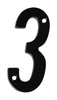 National Hardware  4 in. Black  Die-Cast Zinc  Screw-On  Number  3  1 pc. (Pack of 5)