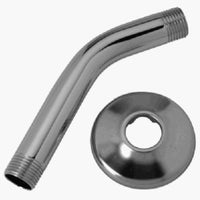 Shower Arm & Flange,  Metal Chrome Finish, .5-In. Male Iron Pipe x 6-In.