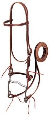 Horse Bridle, Burgundy Latigo Leather, 4-3/8-In. Curb Bit, 5-Ft. Reins, 5/8-In.