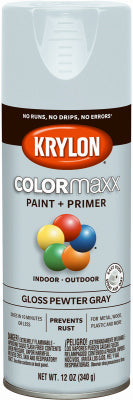 COLORmaxx Spray Paint + Primer, Gloss Classic Gray, 12-oz.