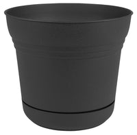 Bloem Llc Sp1000 9.75 Black Saturn Planter With Saucer