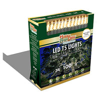 Christmas LED Light Set, T5, Commercial Grade, Warm White, Twinkle, 100-Ct., 34-Ft.