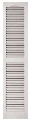 15 x 67-In. White Louvered Shutters, Pair