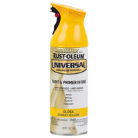 Rust-Oleum Universal Paint & Primer in One Gloss Canary Yellow Spray Paint 12 oz. (Pack of 6)