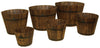 DeVault Enterprises 6 Piece 8 in. H X 10 in. D Wood Whiskey Barrel Planter Set Brown