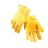 Golden Stag Gold Cowhide Leather Rolled Cuff Heavy Duty Reinforced Palm Men's Driver Gloves Medium