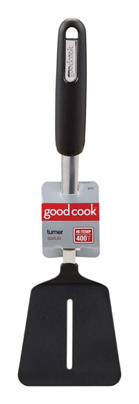 Good Cook  12-1/2 in. L Silver/Black  Stainless Steel  Turner/Spatula