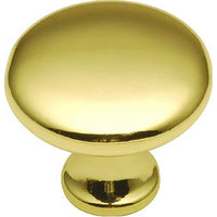 Hickory Hardware P14255-3 1-1/8" Round Polished Brass Conquest Cabinet Knob