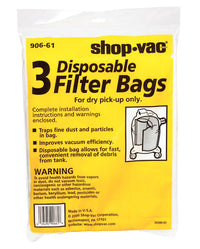 Shop-Vac 19.5 in.   L X 11 in.   W Wet/Dry Vac Bag 5-8 gal 3 pk