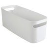 iDesign Una White Storage Bin with Handles 6 in. H X 6 in. W