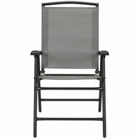 Sunny Isles Steel Folding Chair, Sling Fabric, Graphite