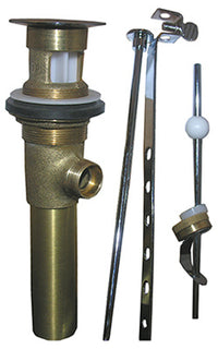 Lavatory Pop-Up Drain Assembly, Polished Brass Plated, 1.25-In.