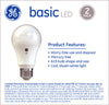 GE Lighting 37019 13 Watt E26 A19 Frosted Daylight LED Non-Dimmable Light Bulbs 2 Count