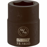 SAE Impact Socket, 6-Point, 3/4-In. Drive, 15/16-in.