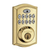 Kwikset SmartKey Polished Brass Zinc Electronic Touch Pad Deadbolt