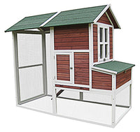 Chicken Ranch Coop, Dark Red,  84 x 44.9 x 70.8-In.