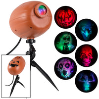 Gemmy Plastic Assorted Halloween Faces Ground Mount Lightshow Projector 14.96 H in. (Pack of 6)