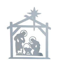 DHI  Nativity  Silhouette  White  1 pk Wood