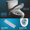 TOTO® Drake® WASHLET®+ Two-Piece Elongated 1.6 GPF TORNADO FLUSH® Toilet with Auto Flush, Cotton White - MW7763046CSGA#01