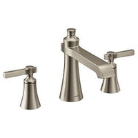 Brushed nickel two-handle high arc roman tub faucet