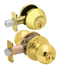 Dexter by Schlage JC60VCNA605 Bright Brass Corona Keyed Entry Knob & Deadbolt Combo                                                                   