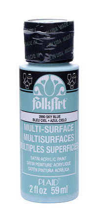 Plaid FolkArt Satin Sky Blue Hobby Paint 2 oz. (Pack of 3)