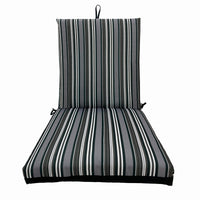 Patio Premiere Seating Cushion, Stripes Reverse to Solid Gray, 44 x 21 x 4-In. (Pack of 8)