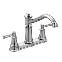 Chrome two-handle high arc kitchen faucet