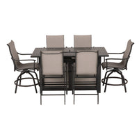 Manhattan 6-Pc. High Dining Chair Set, Gray Sling Over Aluminum