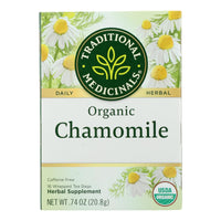 Traditional Medicinals Organic Chamomile Herbal Tea - Caffeine Free - Case of 6 - 16 Bags