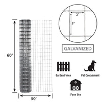 Garden Zone 60 in.   H X 50 ft. L Galvanized Steel Garden Fence Silver