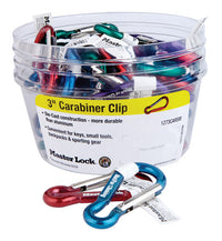 Master Lock Assorted Color Cast Aluminum Polished Carabiner Clip 3 Lx5/16 Wx7/8 D in. (Pack of 40)