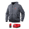 Milwaukee M12 M Long Sleeve Unisex Full-Zip Heated Hoodie Kit Gray