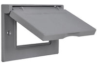 Weatherproof Horizontal GFI Flip Cover, Single Gang, Gray