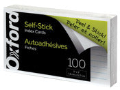 Oxford 61100 3 X 5 White Self-Stick Ruled Index Cards 100 Count