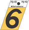 Hy-Ko 1-1/2 in. Black Aluminum Number 6 Self-Adhesive 1 pc. (Pack of 10)