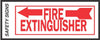 Sign, Fire Extinguisher With Left Arrow, Peel & Stick, Red & White Glow-In-The-Dark Vinyl, 4 x 10-In.