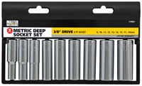 9-Pc.Metric Deep Socket Set, 3/8-In. Drive