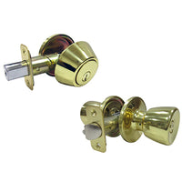 Combination Lockset, Polished Brass (Pack of 3)