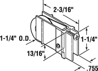 Prime-Line Roller Assembly 3/4" X 2-3/16" L X 1-1/4" H Aluminum