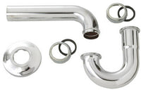 Lavatory Wall Drain P-Trap, Chrome-Plated Brass, 1.25-In. O.D.