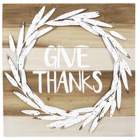 Celebrations  Give Thanks Sign  Fall Decoration  16.02 in. H x 1.38 in. W 1 pk (Pack of 4)