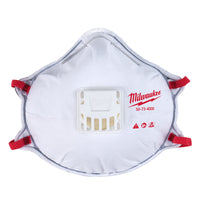 Milwaukee  N95  Dust Protection  Respirator with Gasket  Valved White  One Size Fits All  10 pk